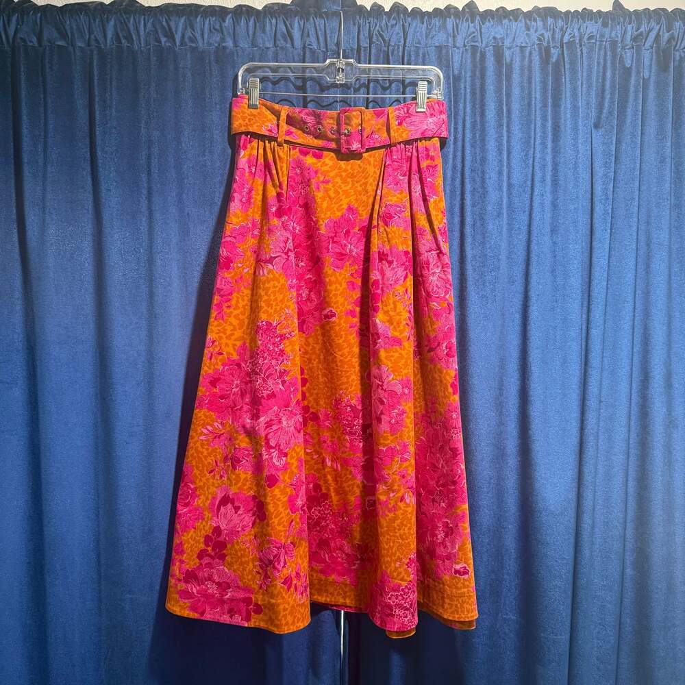 NWT Ted Baker Floral Print Midi Length Skirt